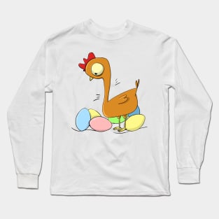 Surprised Hen - Colored Eggs Long Sleeve T-Shirt